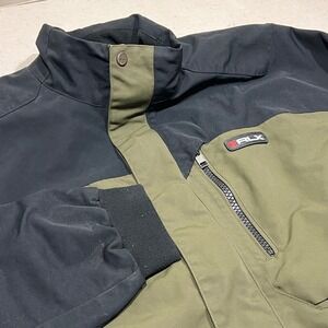 RLX Ralph Lauren Men Colorblock Full Zip Jacket Black Olive Green XL